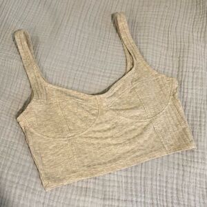 Women's Beige Crop Top